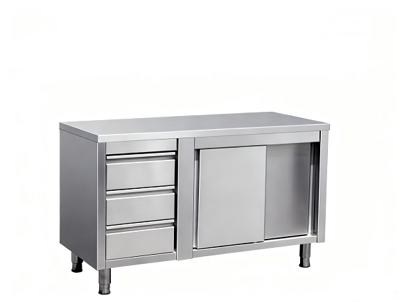 Kaesid 3-Drawer Stainless Steel Work Cabinet | With/Without Splashback 1