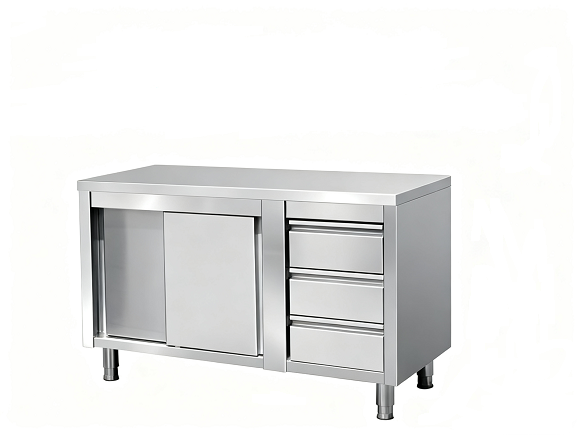 Kaesid 3-Drawer Stainless Steel Work Cabinet | With/Without Splashback 2