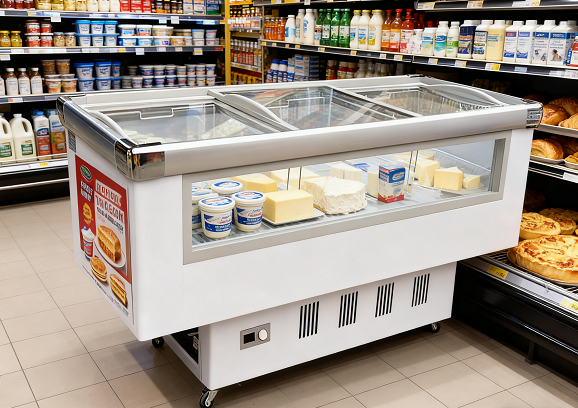 Kaesid Flat Island Cabinet Freezer | Advanced Supermarket Refrigeration Solution 2