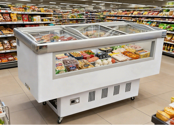 Kaesid Flat Island Cabinet Freezer | Advanced Supermarket Refrigeration Solution 3