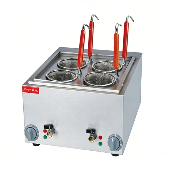 Kaesid Commercial Countertop Pasta Cooker | 4 Grids | Electric or Gas | Stainless Steel 1