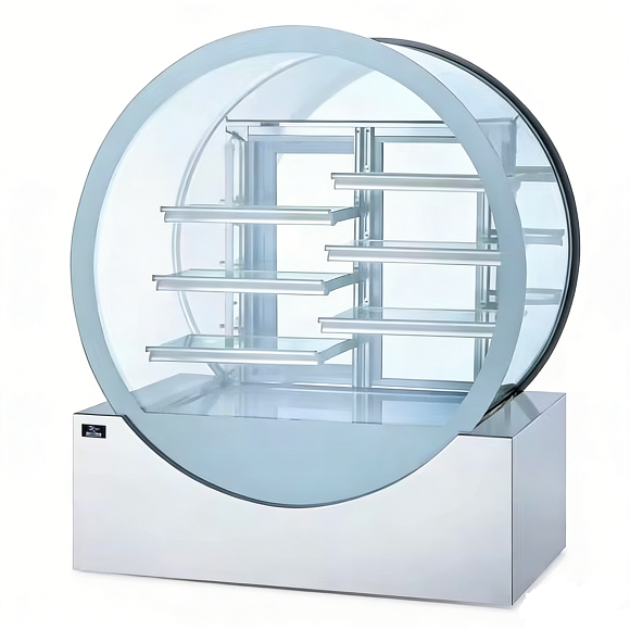 Mostrador de pasteles redondo con cubierta de mármol Kaesid | Refrigerador comercial para panaderías 2