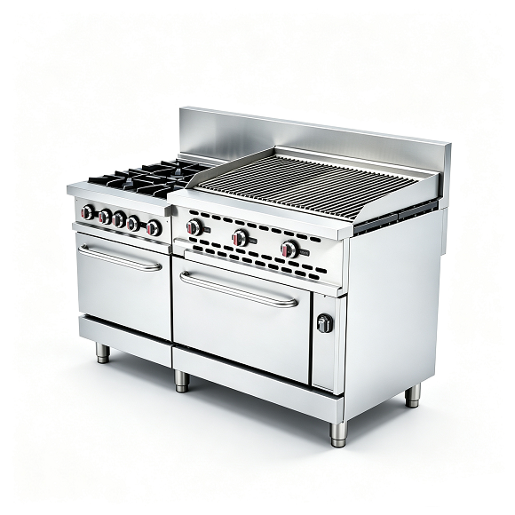 Kaesid Commercial 4 Burner Gas Range with 36 Inch Broiler & Oven | Stainless Steel Heavy Duty Restaurant Gas Stove 2