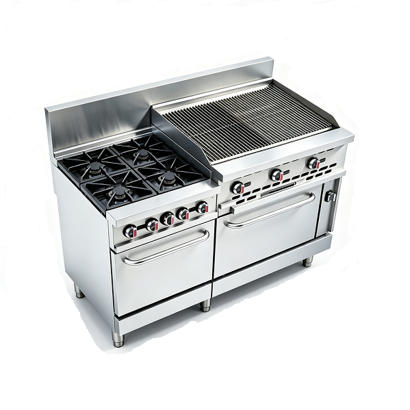 Kaesid Commercial 4 Burner Gas Range with 36 Inch Broiler & Oven | Stainless Steel Heavy Duty Restaurant Gas Stove 3