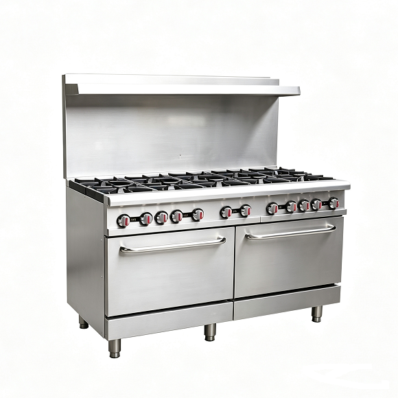 Kaesid Commercial 10 Burner Gas Range With Oven | Stainless Steel Heavy Duty Gas Stove For Restaurant Kitchen 1