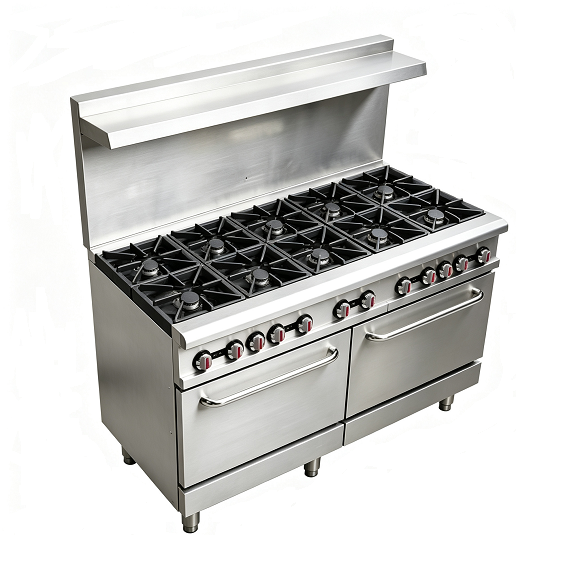 Kaesid Commercial 10 Burner Gas Range With Oven | Stainless Steel Heavy Duty Gas Stove For Restaurant Kitchen 3