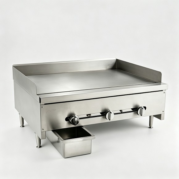 Plancha de gas con termostato de alta resistencia Kaesid para restaurantes y negocios de catering. 1