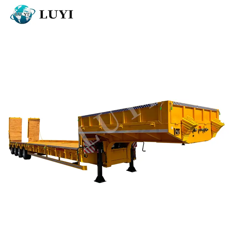 4 Axles Low Bed Semi Trailer With Airbag Suspension 1