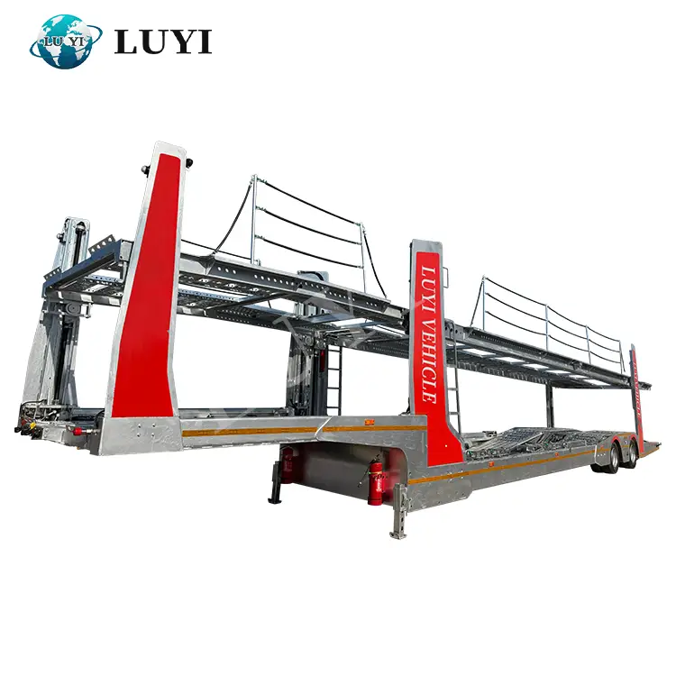 2 axle euro type Galvanized car carrier semi trailer 1