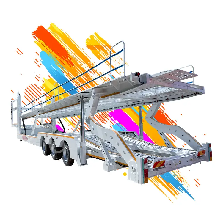 3-axle mechanical suspension vehicle transport semi-trailer 1