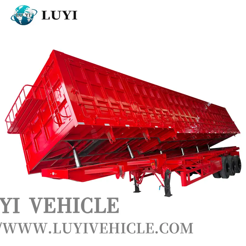 LUYI 3-axis 60-150ton Side Tipper Trailer 1