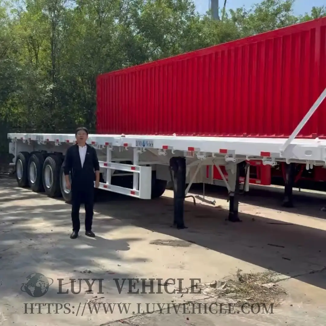 مقطورة مسطحة نصفية بأربعة محاور بطول 45 قدمًا | LUYI 1