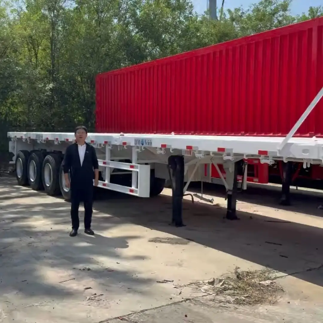 مقطورة مسطحة نصفية بأربعة محاور بطول 45 قدمًا | LUYI 1