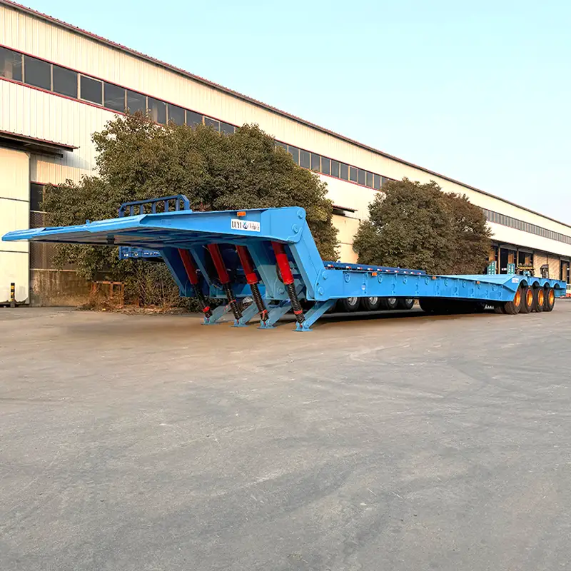 4-Axle 100-ton Foldable Gooseneck Lowbed Trailer 1