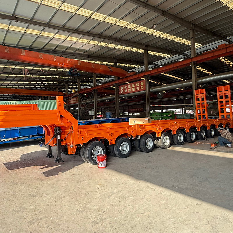 Semirremolque de plataforma baja extensible de 25 m y múltiples ejes 3