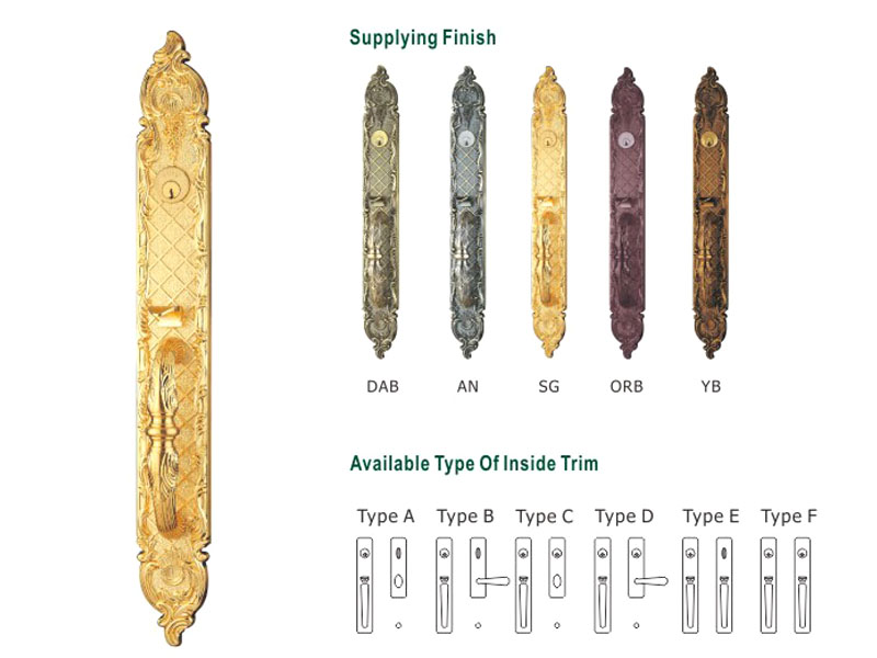 zinc alloy villa door lock security big FUYU Brand company 6