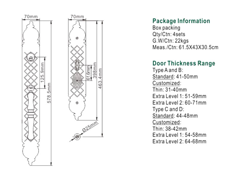 zinc alloy villa door lock security big FUYU Brand company 7