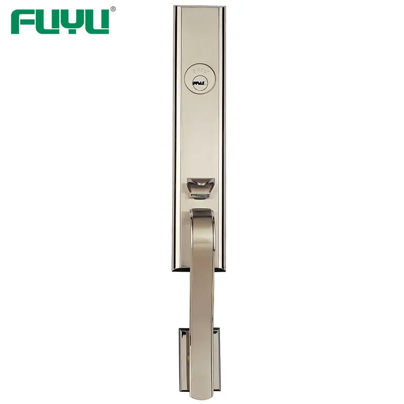 Black Color Zinc Alloy Plain Modern Style Big Handle Door Lock 1
