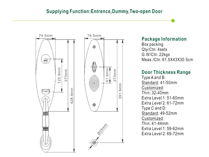 FUYU custom grip handle door lock for sale for shop 6
