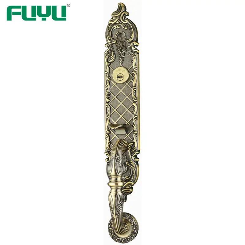 USA style black luxury steel gate Grip handle mortise door lock 1