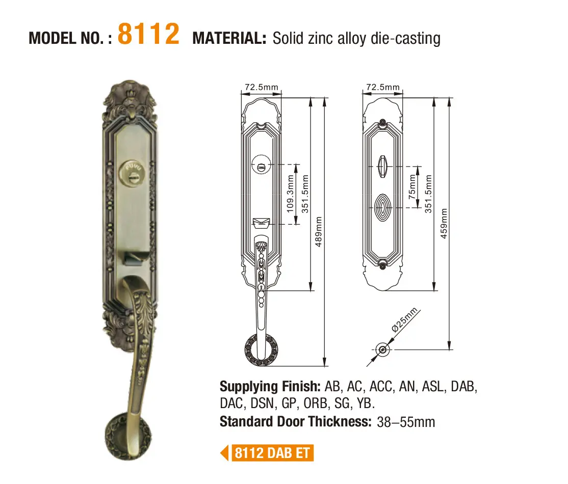 FUYU turn zinc alloy mortise door lock meet your demands for mall 6