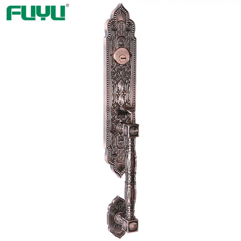 Antique Brass Finish Zinc Alloy Mortise Grip Handle Entrance Door Lock 1