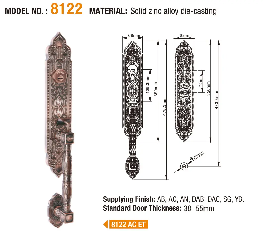 FUYU durable zinc alloy handle door lock meet your demands for shop1 6