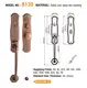 FUYU long zinc alloy lock with latch for shop 6