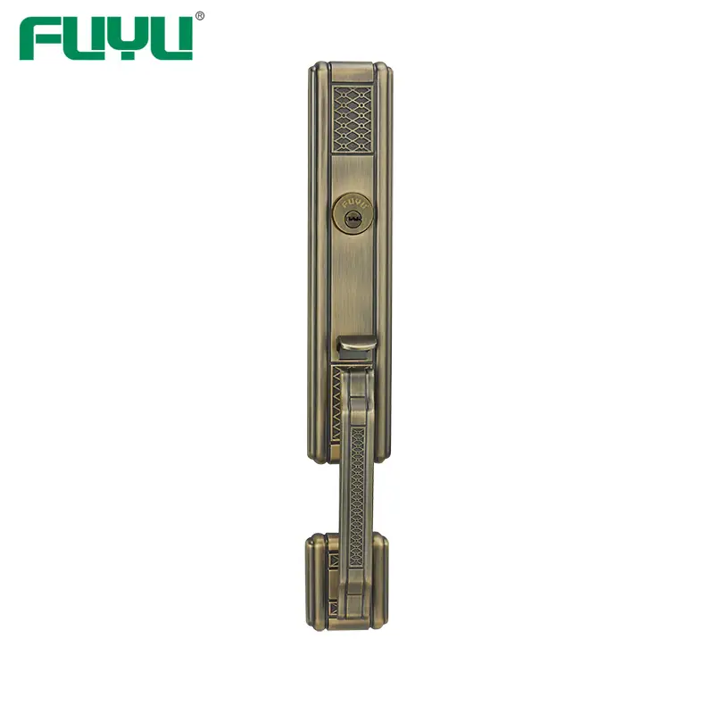Zinc Long Plate External Wood Iron Gate Lock Mortise Entry Set With American Profile Cylinder 1