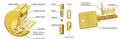 FUYU high security brass door knob with lock with latch for home 7