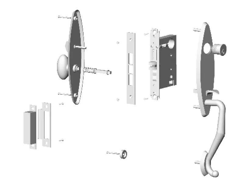 FUYU high security brass door knob with lock with latch for home 4