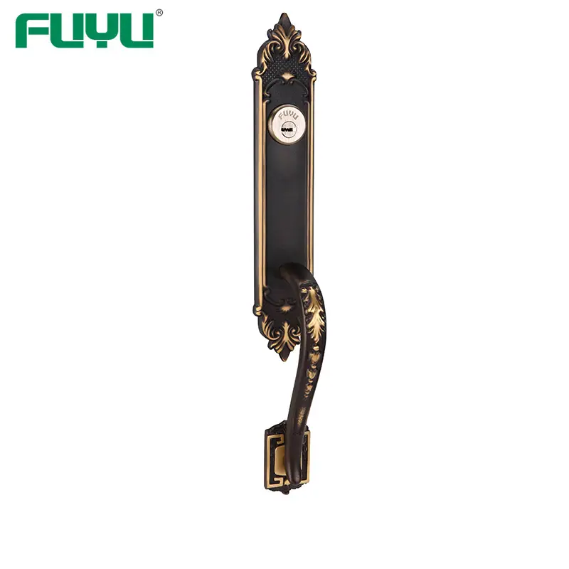 New 2019 external ORB finish brass door handle double door mortise lock 1