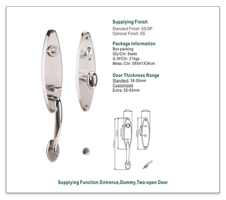 FUYU security stainless steel handle door locks with international standard for home 2