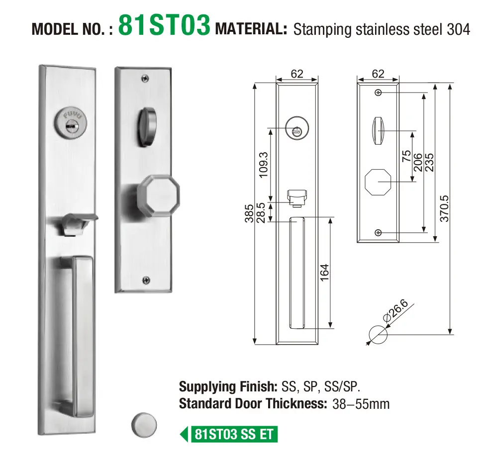 FUYU lock double sided deadbolt locks suppliers for mall 6