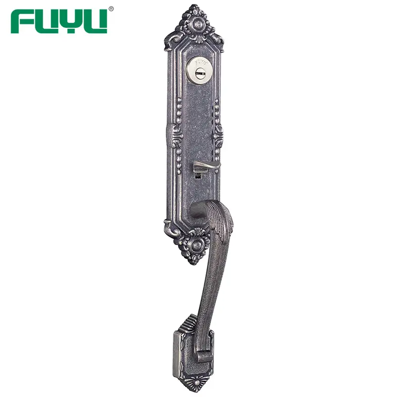 Zinc alloy antique door handles cylinder lock with latch 1