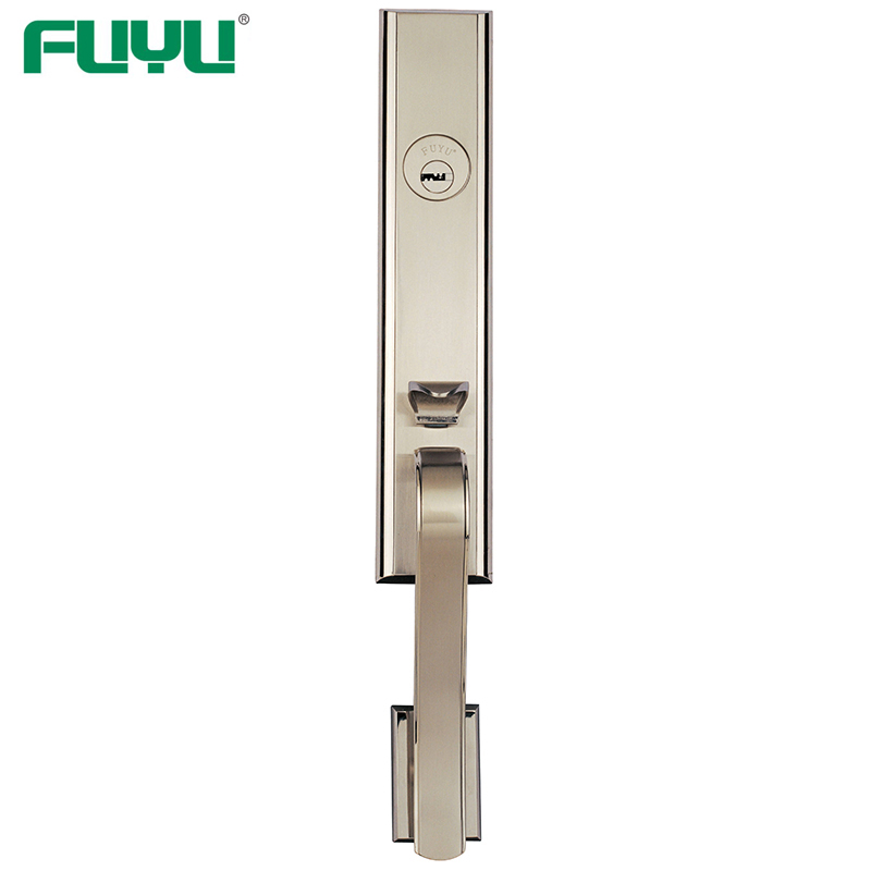 High security zinc entry door handle set with lock 4