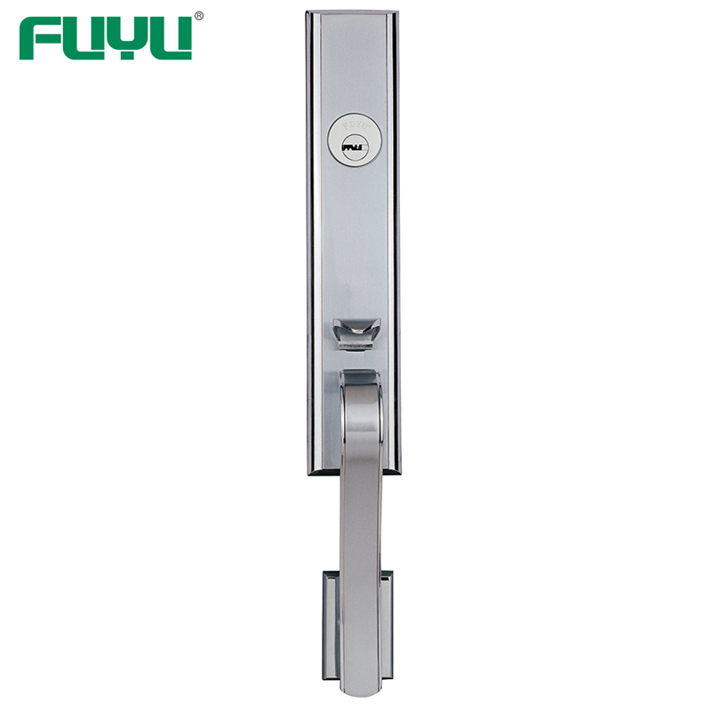 High security zinc entry door handle set with lock 5