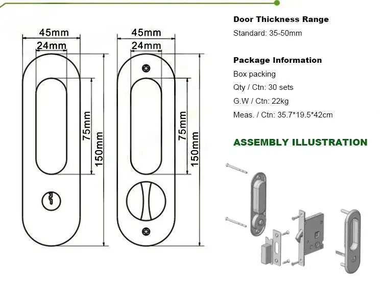FUYU sliding door lock with key for sale for home 3
