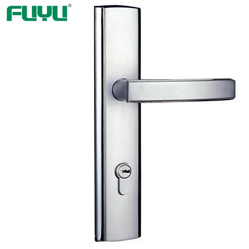 Chrome finish handle door lock 1