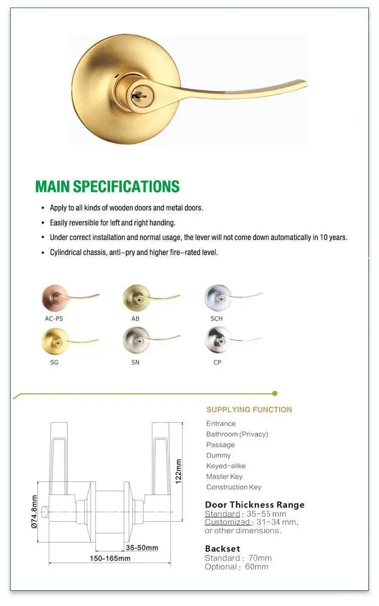 FUYU entrance door locks with international standard for entry door 3