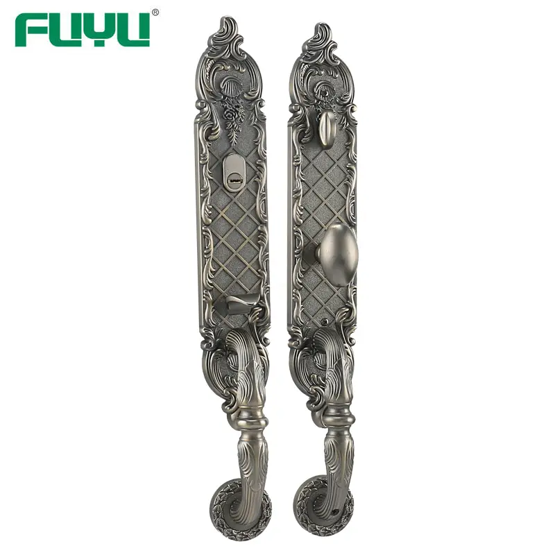 Long plate brass cylinder main door lock 1