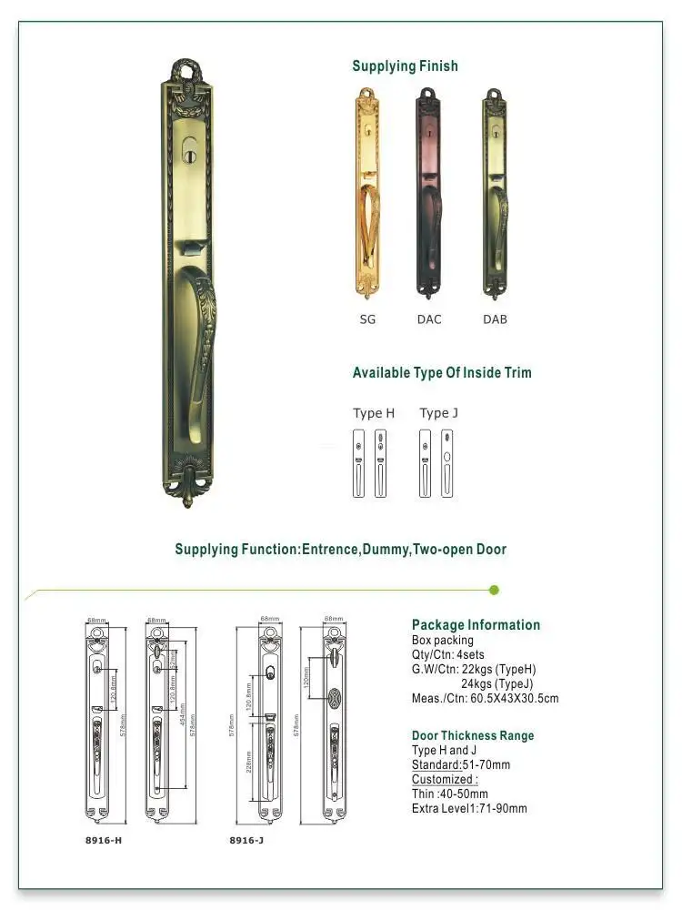 FUYU indoor security locks supply for entry door 2