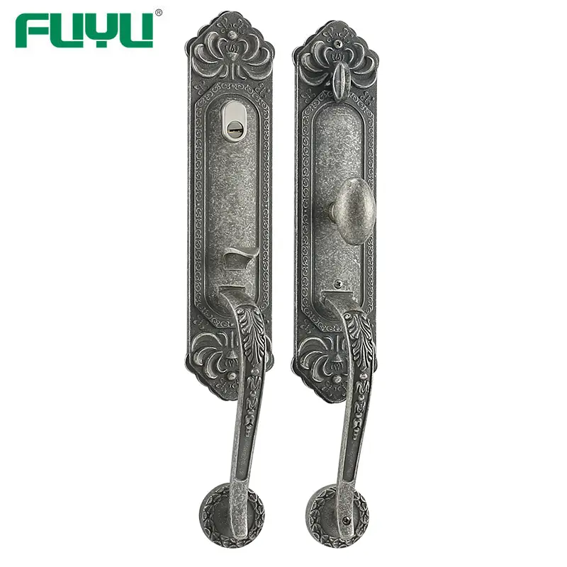 Antique silver big knob house door lock 1