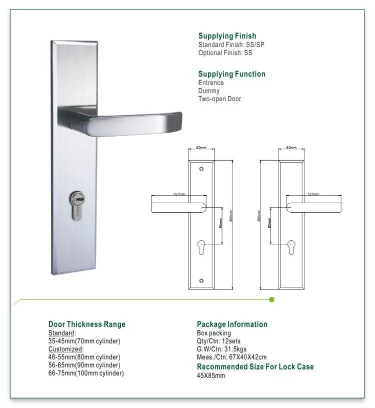high security mortise handle lock with international standard for residential 2