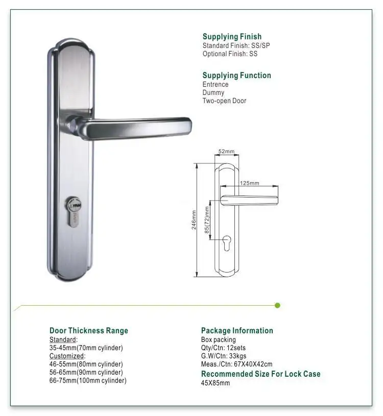 FUYU double sided gate locks suppliers for entry door 2