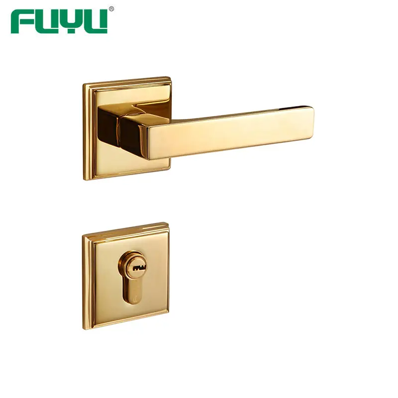 Solid brass rosette lever handle door lock 1