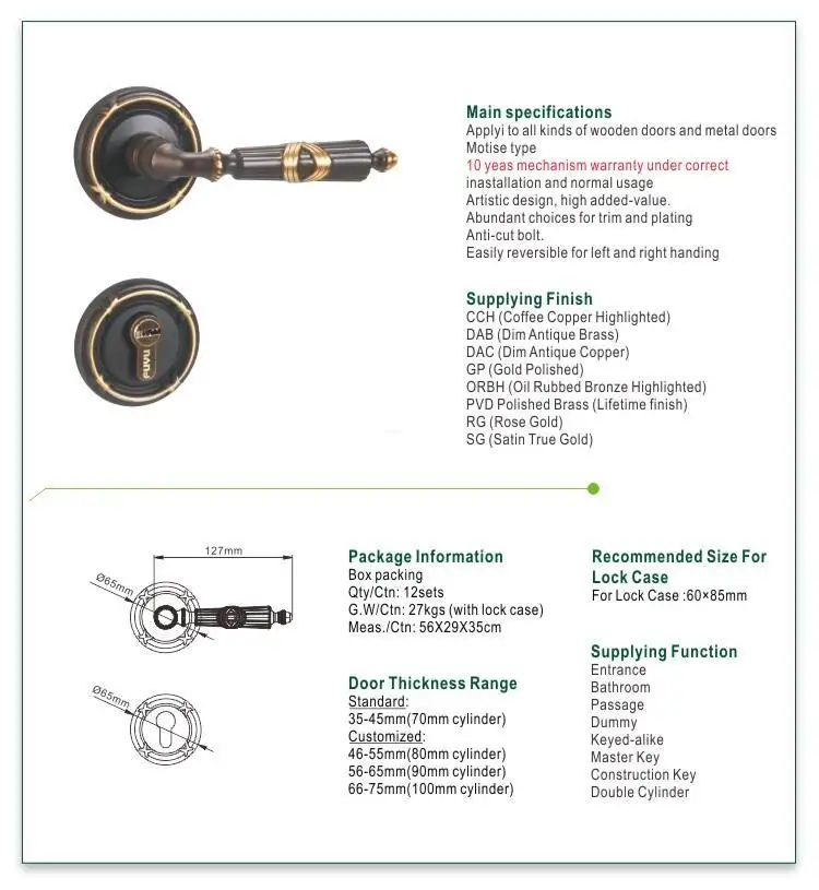 FUYU lock custom metal gate door locks company for entry door 2