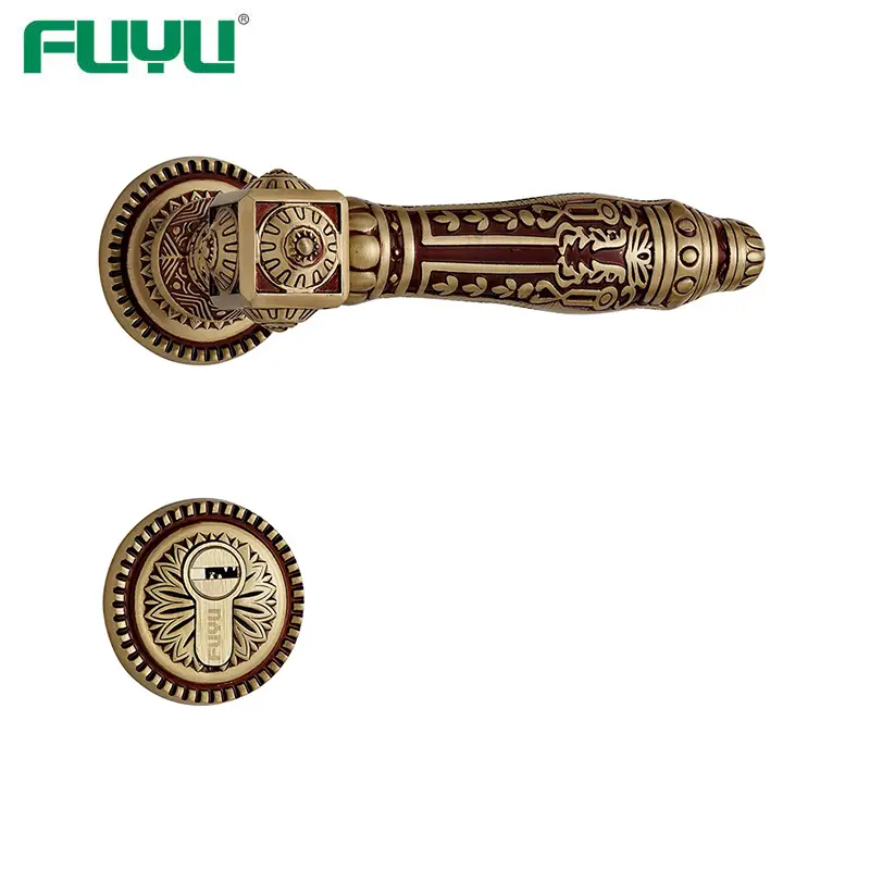 Rose gold lever handle lock 1