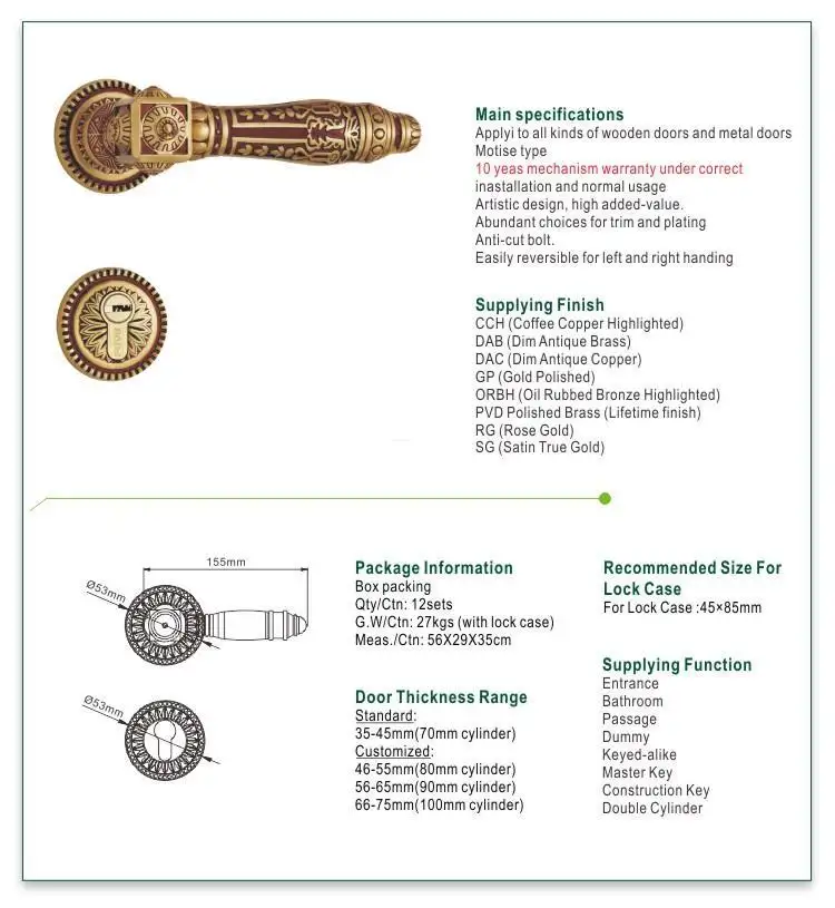 FUYU rosette lock supplier for entry door 2