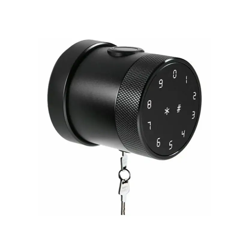Cylindrical Grip To Open Easily Installed Round Code Smart Door Lock 1